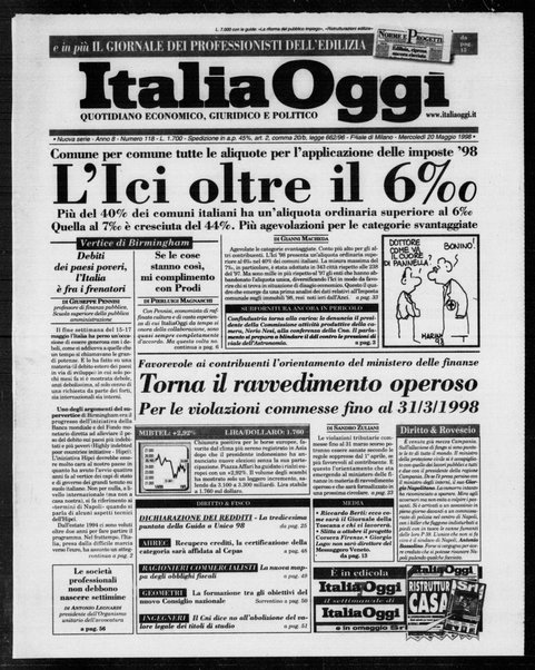 Italia oggi : quotidiano di economia finanza e politica